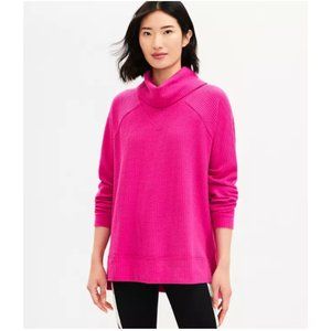 Lou & Grey | Waffle-Stitch Cowl Neck Tunic Top